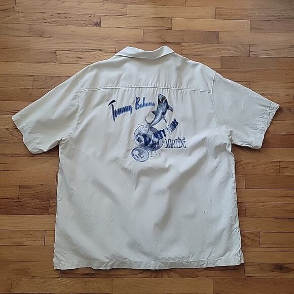 Tommy Bahama Vintage Original Fit Silk Button Up Shirt Dirty Shark Martini Party - Picture 5 of 12